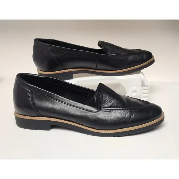 ALDO Women's Rheildanflex Leather Casual Loafer Shoes Black Size US 9 - Picture 1 of 9